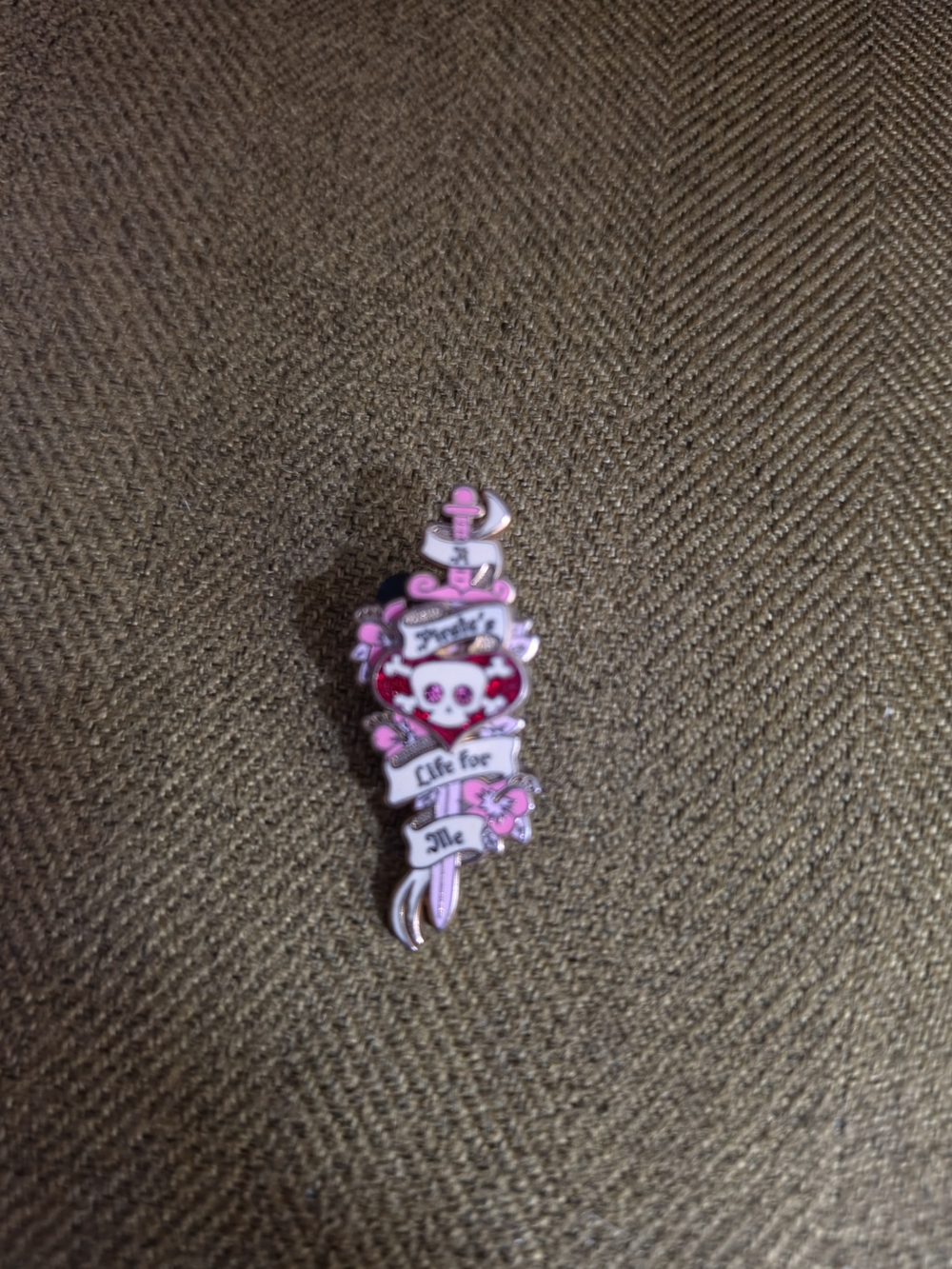 Pink Skull & Sword Enamel Disney Trading Pin